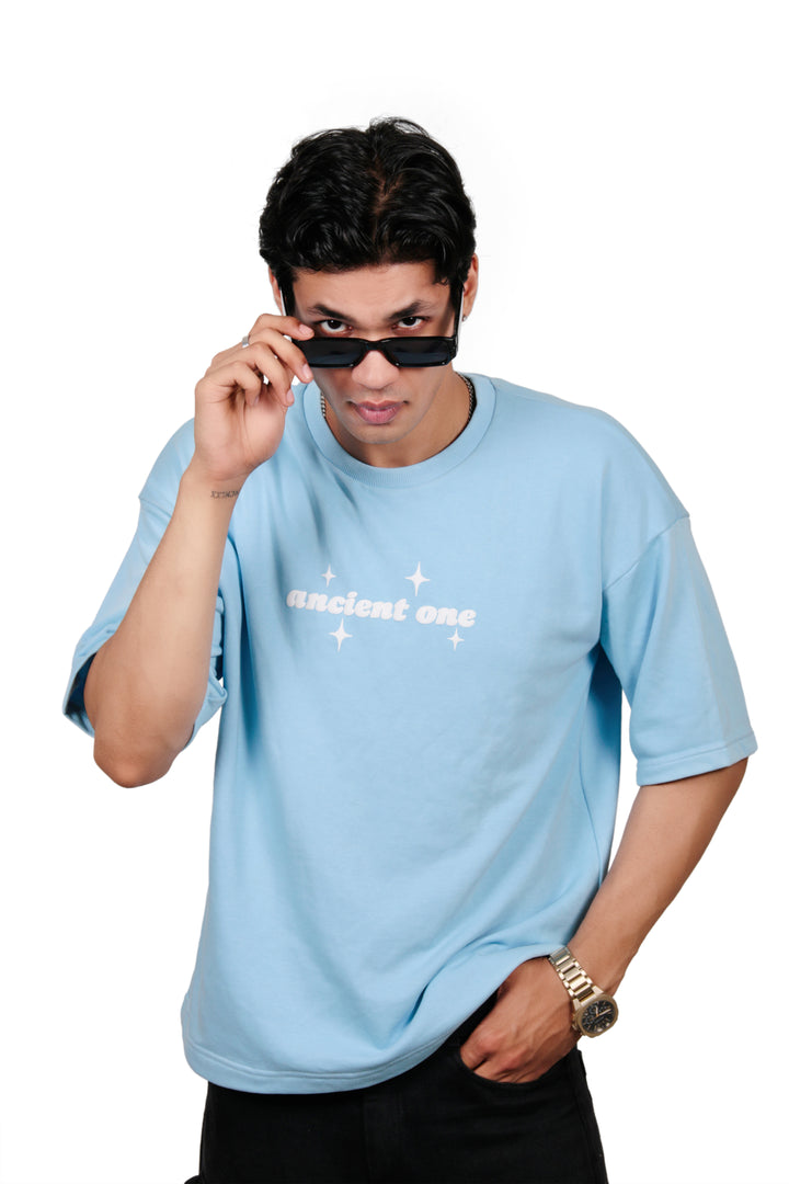 Ancient One Unisex Terry Oversized Tee  Baby Blue