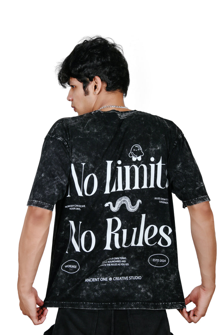 Ancient One Unisex Acid Wash Oversized Tee Black