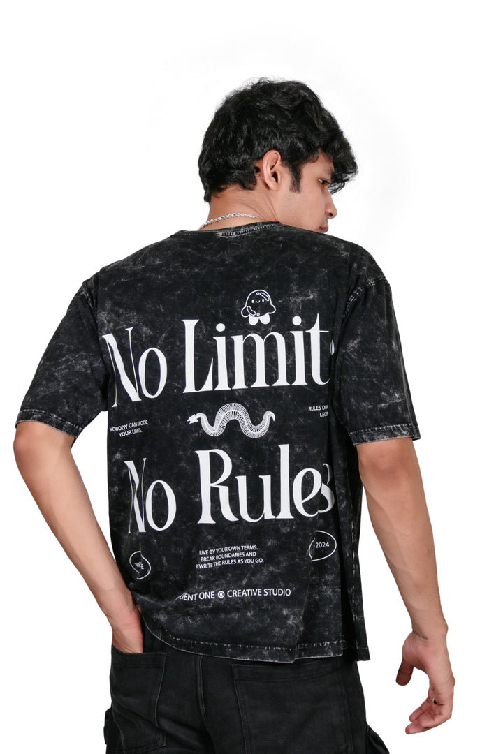 Ancient One Unisex Acid Wash Oversized Tee Black