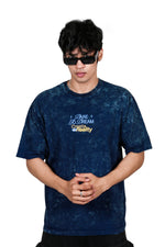 Load image into Gallery viewer, Ancient One Unisex Acid Wash Oversized Tee Navy Blue

