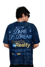 Load image into Gallery viewer, Ancient One Unisex Acid Wash Oversized Tee Navy Blue
